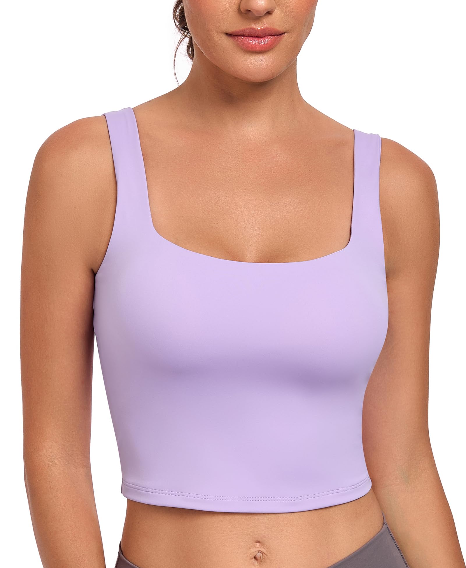 JoyGirl Crop Top Sports Bra Women Square Neck Tank Tops