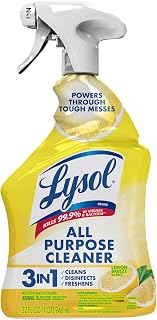 Lysol All Purpose Cleaner Spray, Disinfectant, Lemon, 32oz | Multipurpose Cleaner, Sanitizer & Disinfectant Spray, Degreaser, Multi-Surface Kitchen & Bathroom Cleaner, Cleaning Supplies