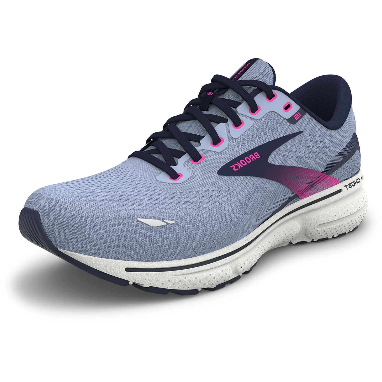 Brooks Ghost 15 Neutral Women's Running Shoes, White/Parchment/Lavender