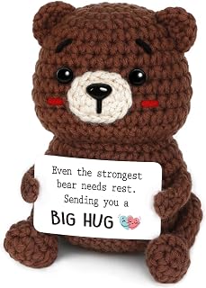 Positive Handmade Crochet Bear Get Well