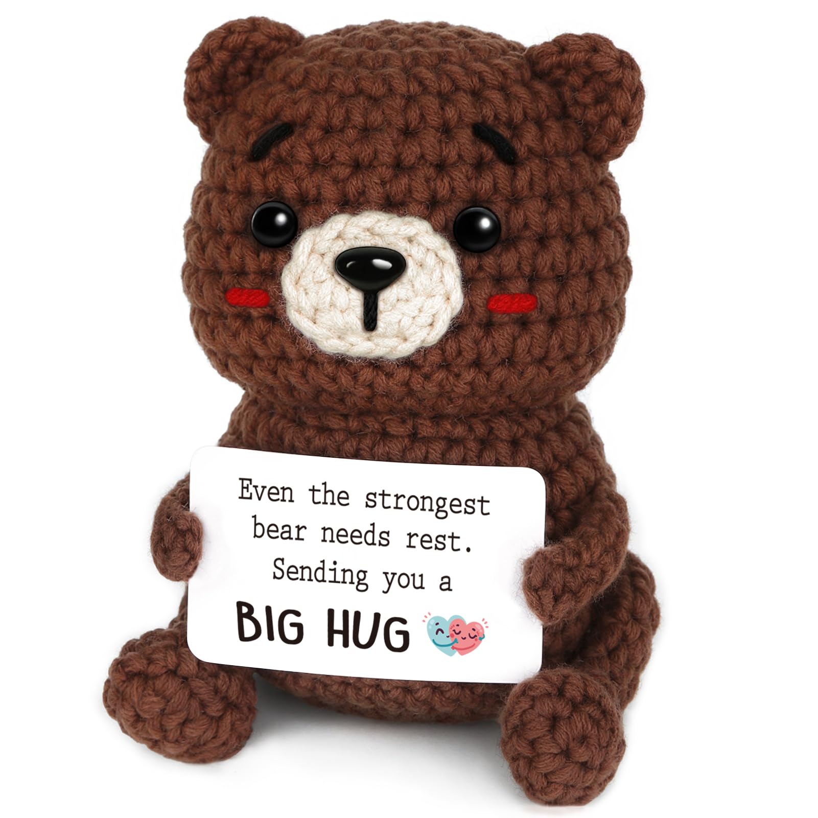 Positive Handmade Crochet Bear Get Well