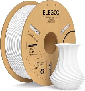 ELEGOO PLA+ Filament 1.75mm Weiß 1KG | PLA Plus, hardener and stronger 3D printer filament, dimensional accuracy +/-0.02 mm, 1 kg spool compatible with most 3D