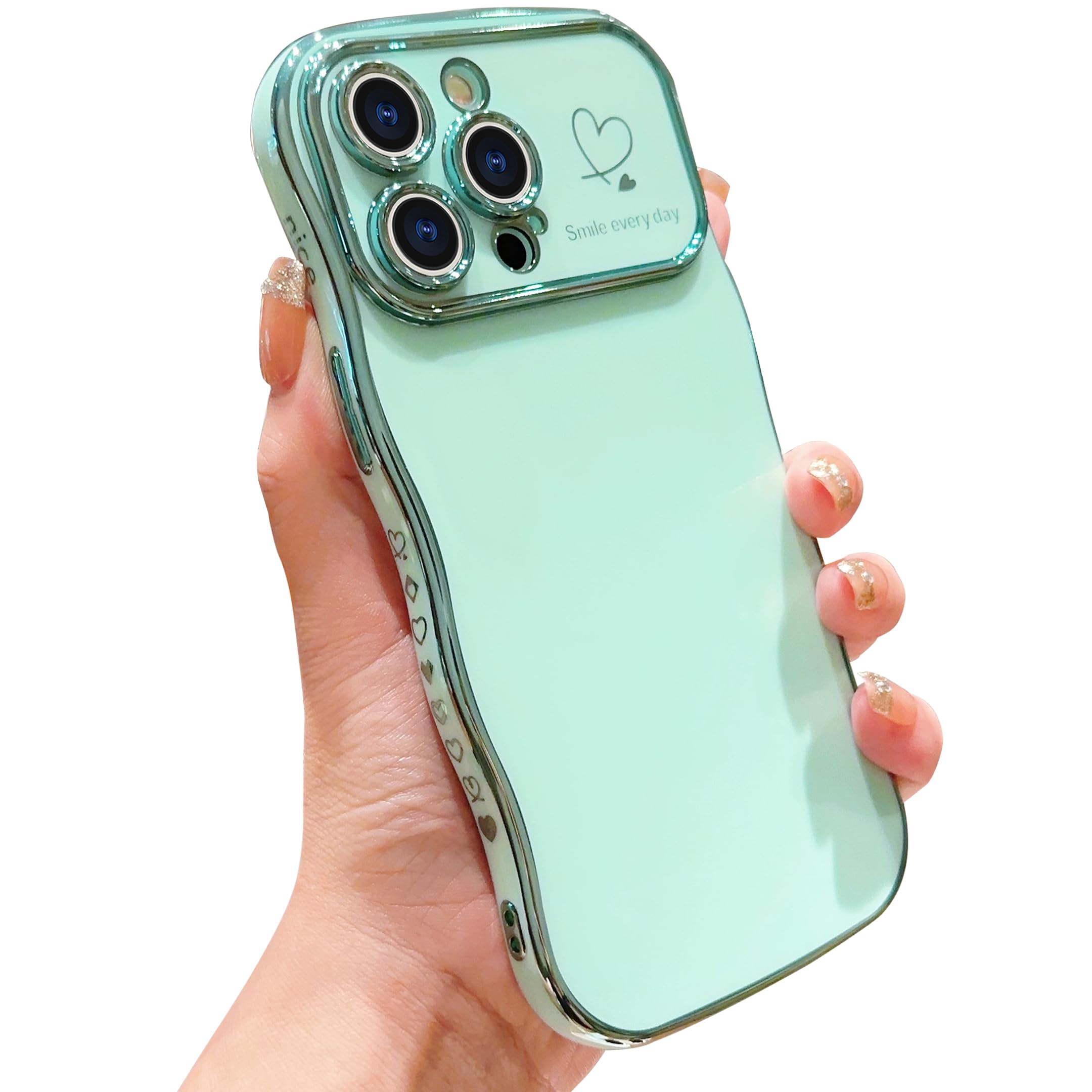 IDweel Luxury Cute Durable for iPhone 15 Pro Case for Women, Mint Green