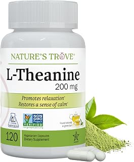 Nature's Trove L-Theanine 200mg 120 Vegetarian Capsules