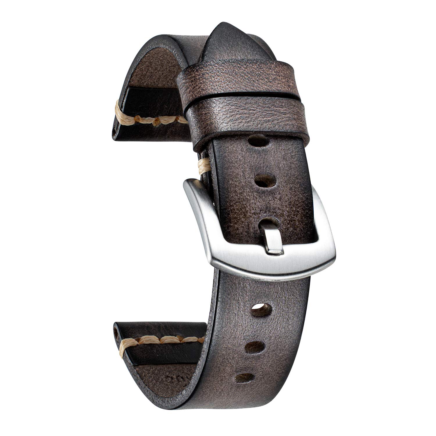 BINLUN Tanned Gradient Leather Watch Strap for Men Women Replacement Watch Strap