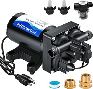 ECO-WORTHY 110V AC Fresh Transfer Diaphragm Water Pump On Demand 5.5GPM 70PSI High Pressure Water Booster Pump 110 Volt with Pressure Switch for Irrigation Garden Hose Sprinkler Home RV