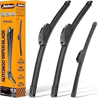 AUTOBOO Windshield Wiper Blade Replacement for Kia Soul 2020-2025 | Fits Soul 2020–2025, 24"+20" front + 10" rear, 3-pack, OEM quality, all-season performance, easy install