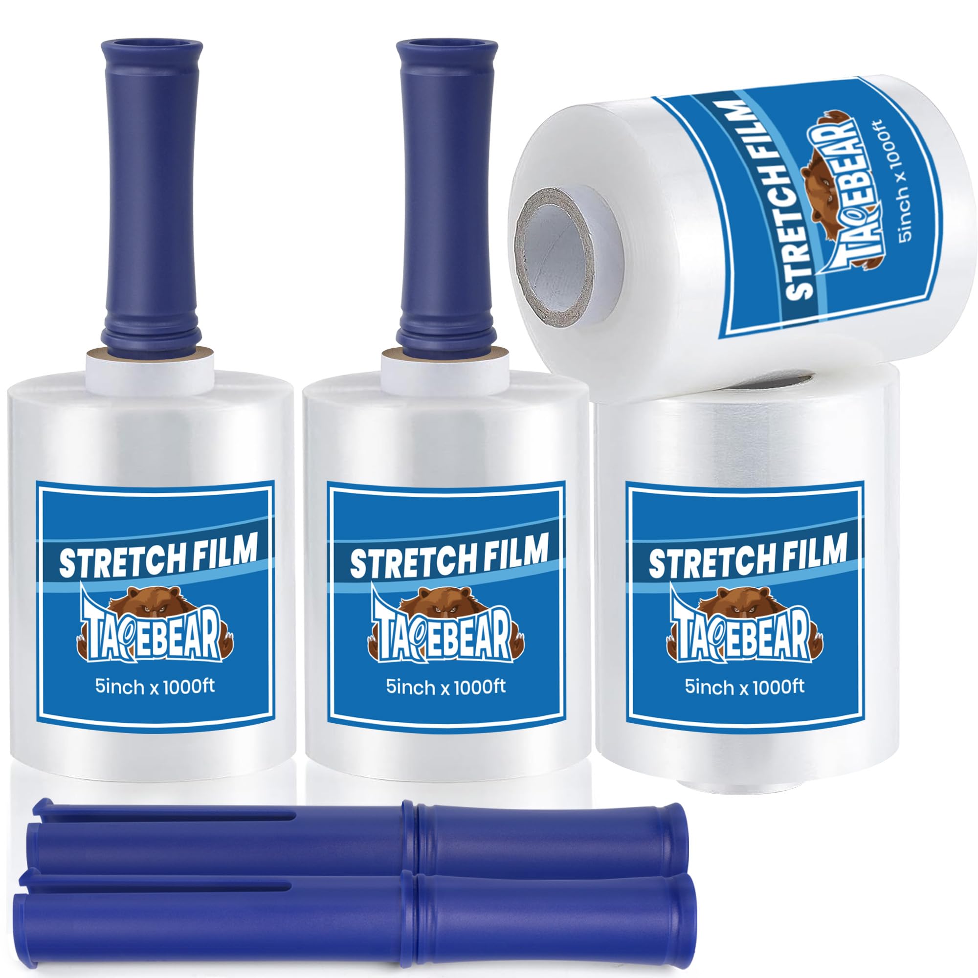 TAPEBEAR Mini Shrink Wrap with Handles 130mmx305m(20mu), 4 Pack Plastic