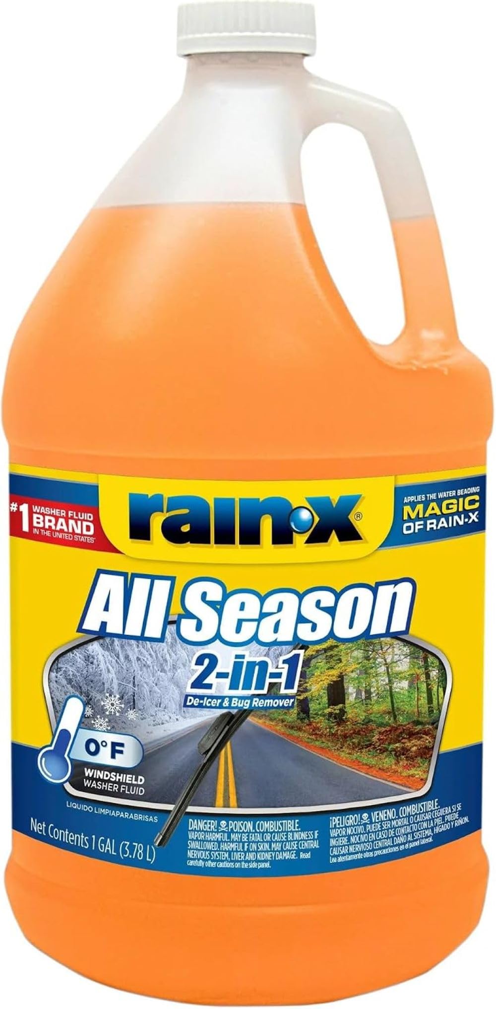 Rain-X All Season -0°F Windshield Washer Fluid - 1 Gallon (Pack of 6)