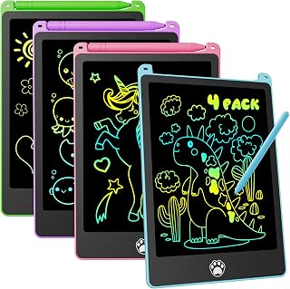 8.5 Inch 4 Pack LCD Writing Tablet, [Upgraded] Colorful Writing Board | Reusable Doodle Scribbler Pad, Lock & Erase, Lightweight, Portable, Educational Toy for Home/Travel
