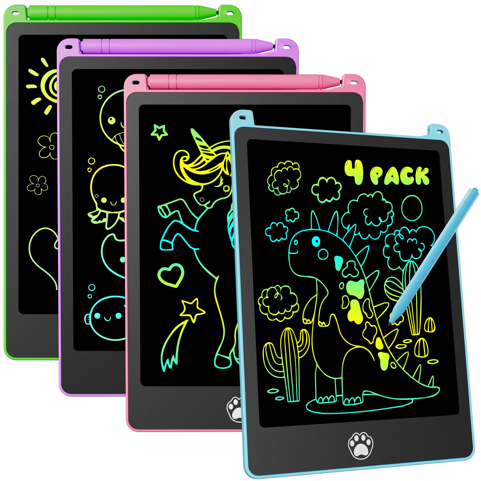 8.5 Inch 4 Pack LCD Writing Tablet, [Upgraded] Colorful Writing Board | Reusable