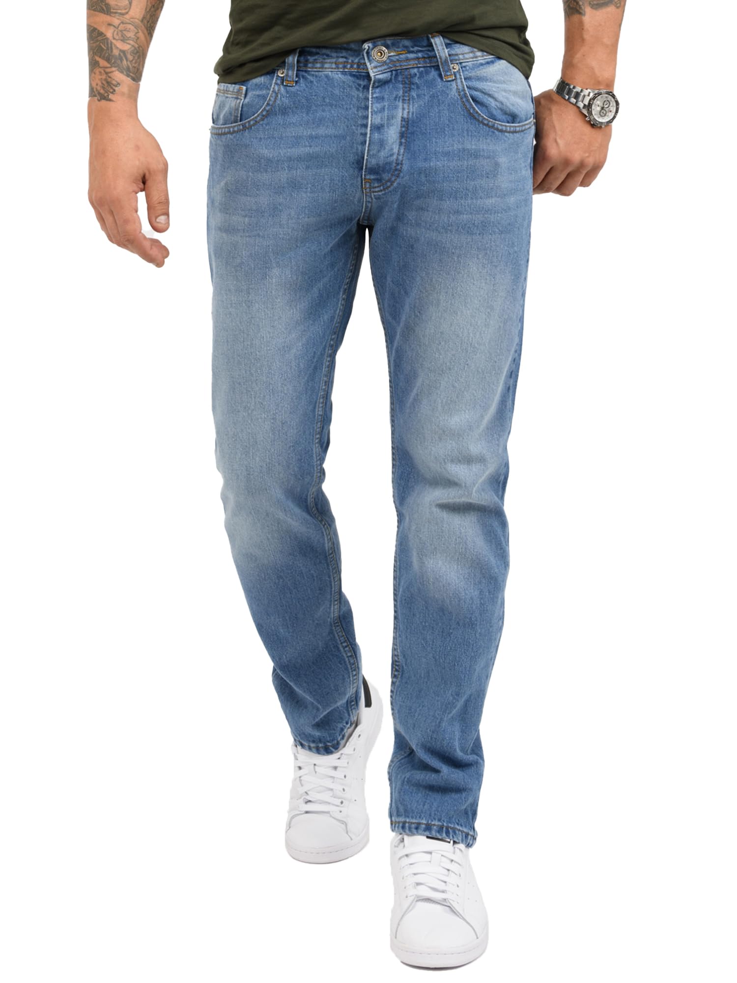 Rock Creek RC-2091 Men's Jeans, Denim Trousers, Blue, Straight Cut, Straight Leg