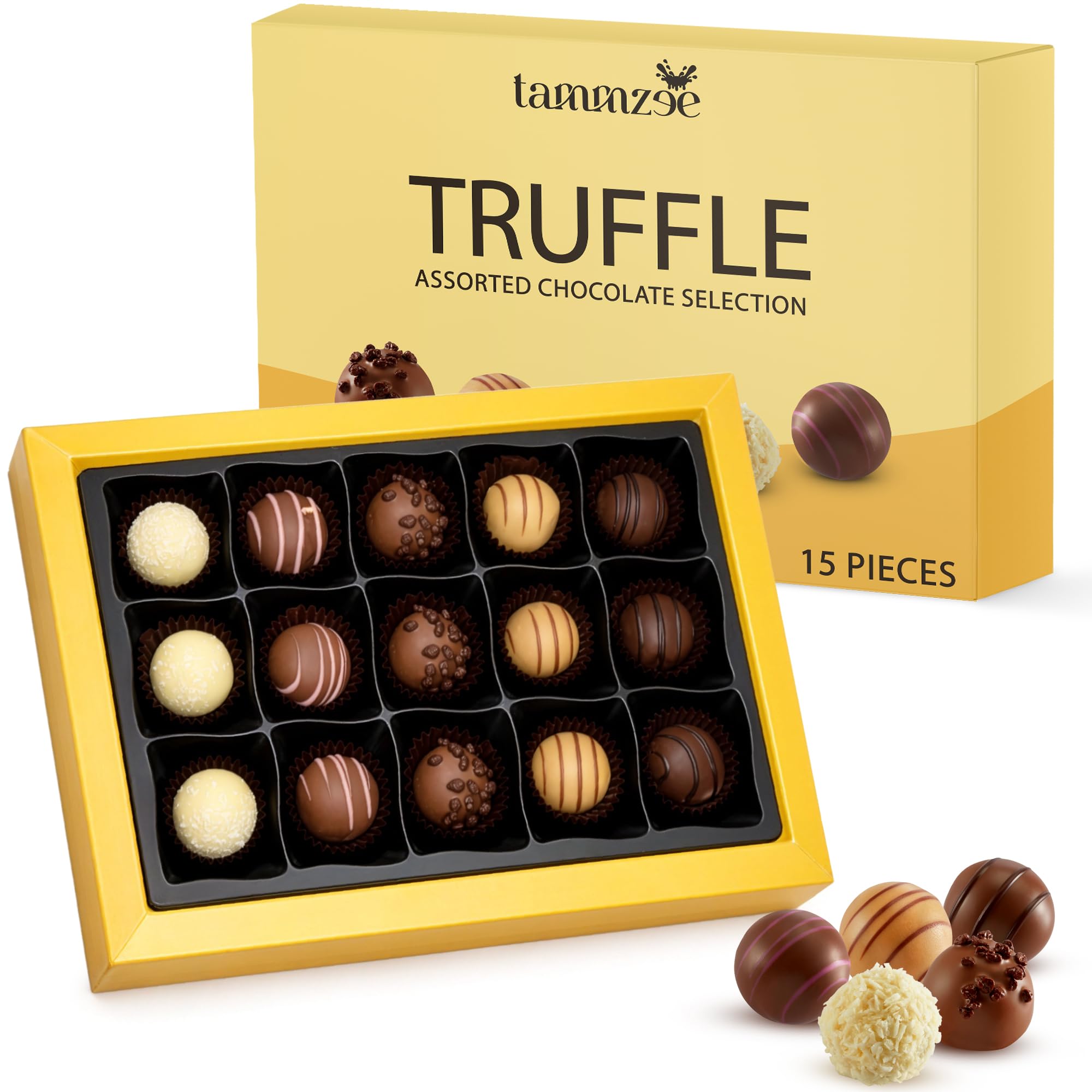 Holiday Assorted Chocolate Truffle Gift Box - 15 Count. Ideal Assorted Chocolate