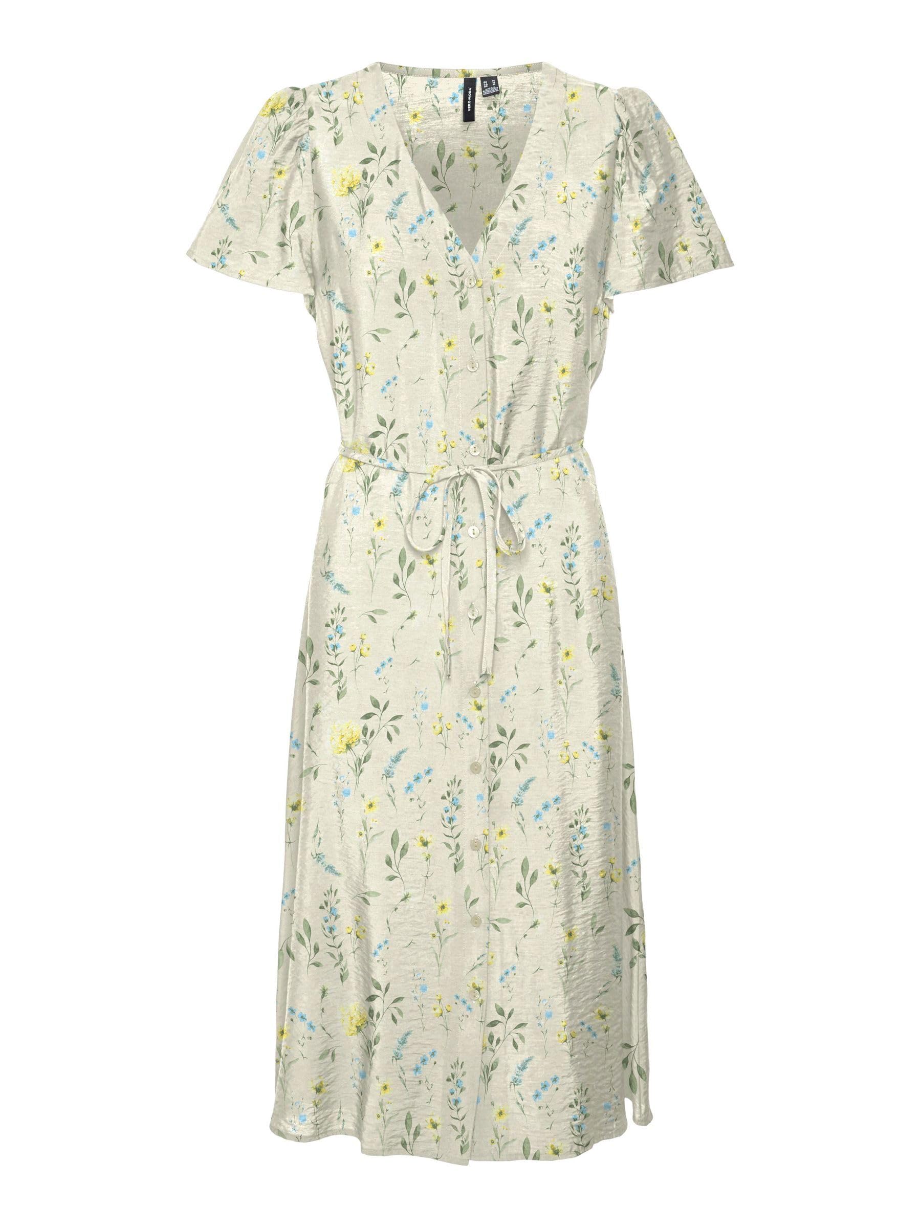 VERO MODA Vmjosie SS Calf Shirt Dress Wvn Ga Keid Donna