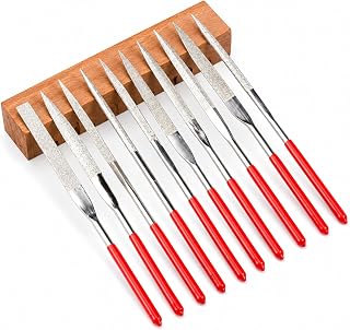 Set of 10 Mini Diamond Needle Files - Practical Tools for Polishing and Carving Jewelry, Ceramic and Wood Rasps, Small Precision Files for Hobbyists