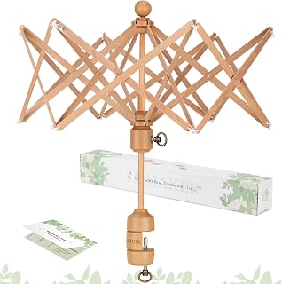 Yarn Swift, Wooden Umbrella Swift for Knitting and Crochet
