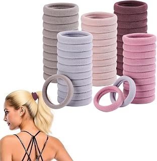 100 Pcs Thick Hair Ties Bulk Hair Ties Stretch Ponytail Holders for Thick Heavy and Curly Hair(MIX1)