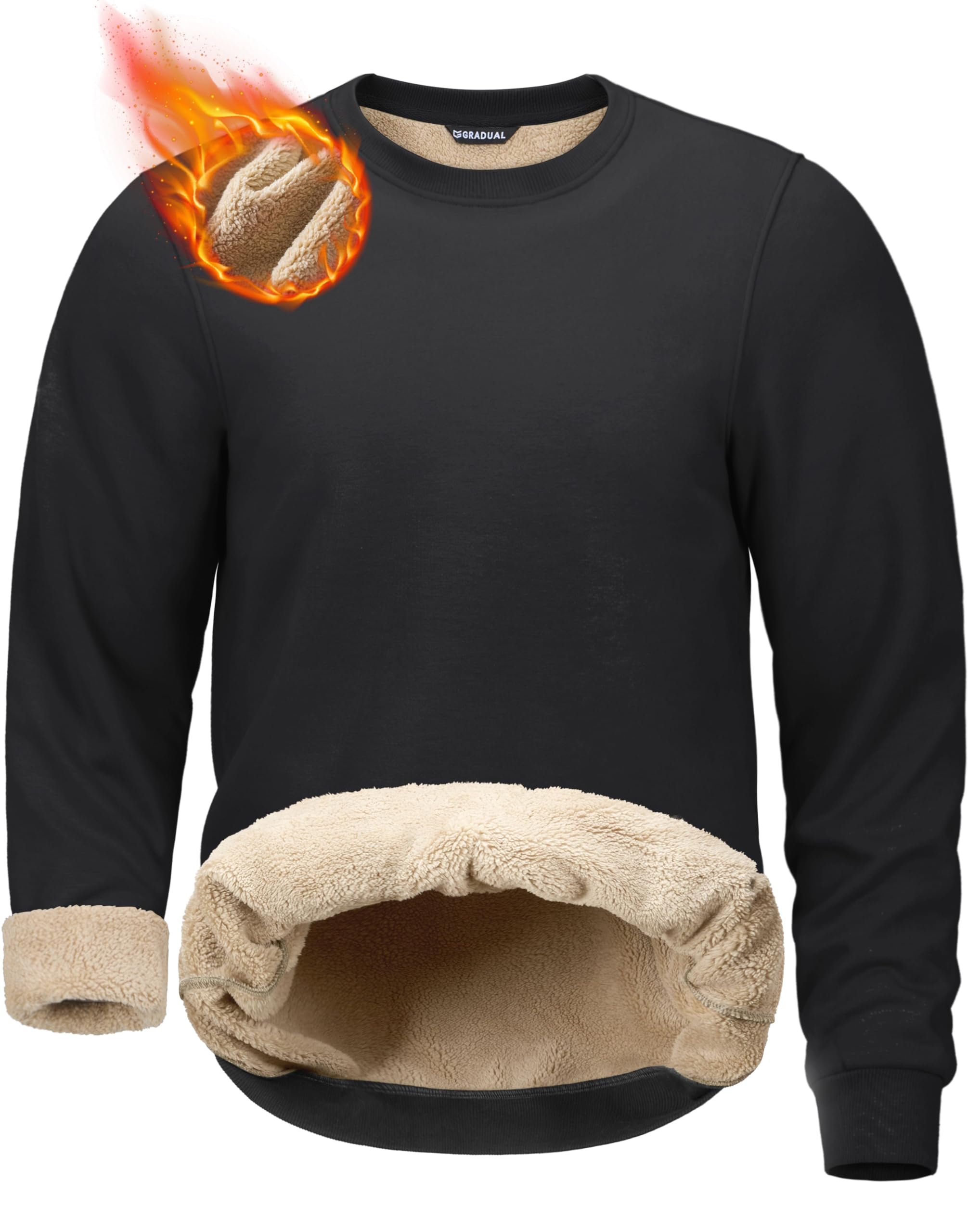 G Gradual Sherpa Lined Sweatshirts for Men Fleece Pullover