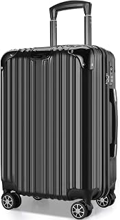 VARNIC Suitcase, Carry Bag, Carry Case, Ultra Lightweight, Large, Quiet, Double Casters, Shockproof, 360 Degree Rotation, Equipped with TSA Lock, Zipper Type, For Travel, Business, Business Trips, Black, M Size, 15.2 gal (65 L) (4 - 7 Nights)