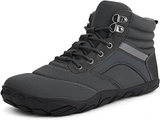 Womens Mens Winter Barefoot Boots Shoes Warm Minimalist Wide Toe Box Snow Boots Zero Drop Sole Water Resistant Outdoor Hiking Ankle Booties