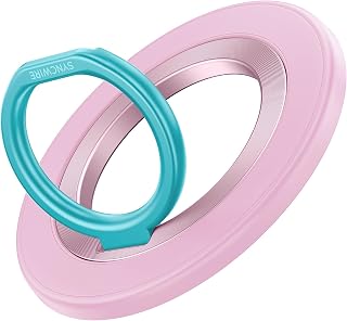 SYNCWIRE Double-Sided Magnet, MagSafe Ring, Smartphone Ring, Ultra Strong Magnetic, Magnet, Bunker Ring, Ultra Strong, Thin, Adjustable Angle, Easy to Put on and Take Off, Compatible with iPhone 17
