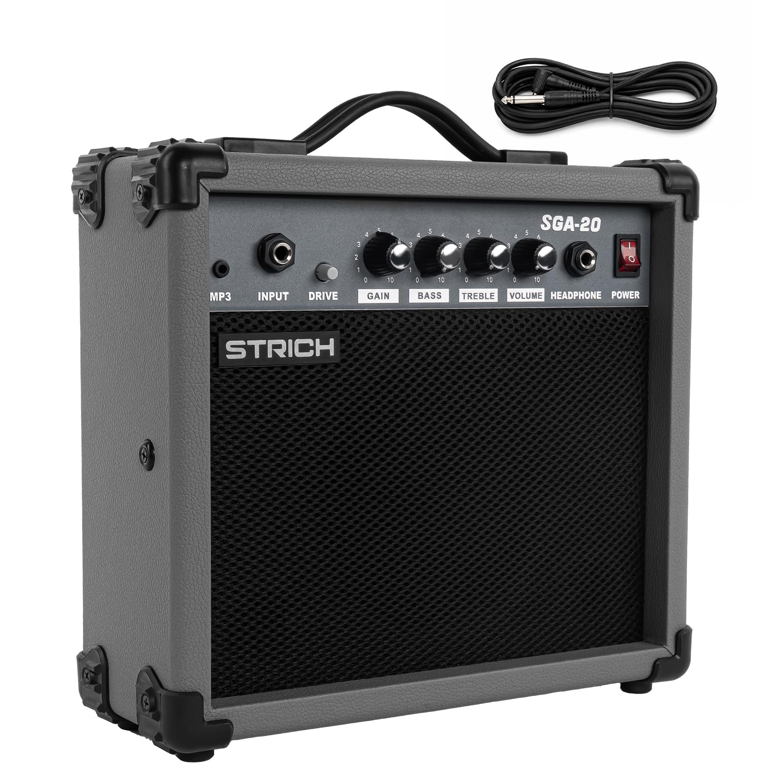 STRICH 20W Portable Electric Guitar Amp, Lightweight Practice Amplifier with Cle