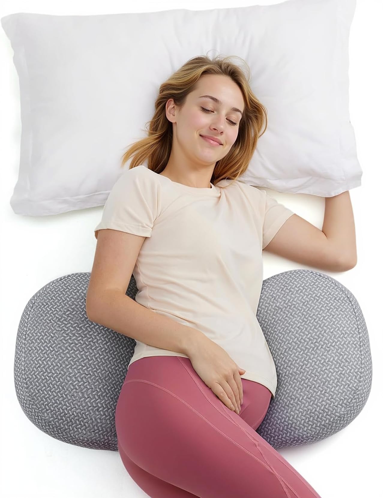 Momcozy Portable Pregnancy Pillow - Adjustable W Shaped Maternity Pillow | Wedge