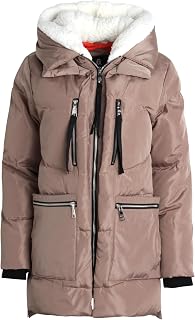 Steve Madden Womens Winter Jacket, Midlength Puffer Parka Coat, Sherpa Hood