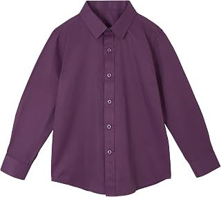 LOLANTA Boys Long Sleeve School Shirt, Formal Button Down Shirts