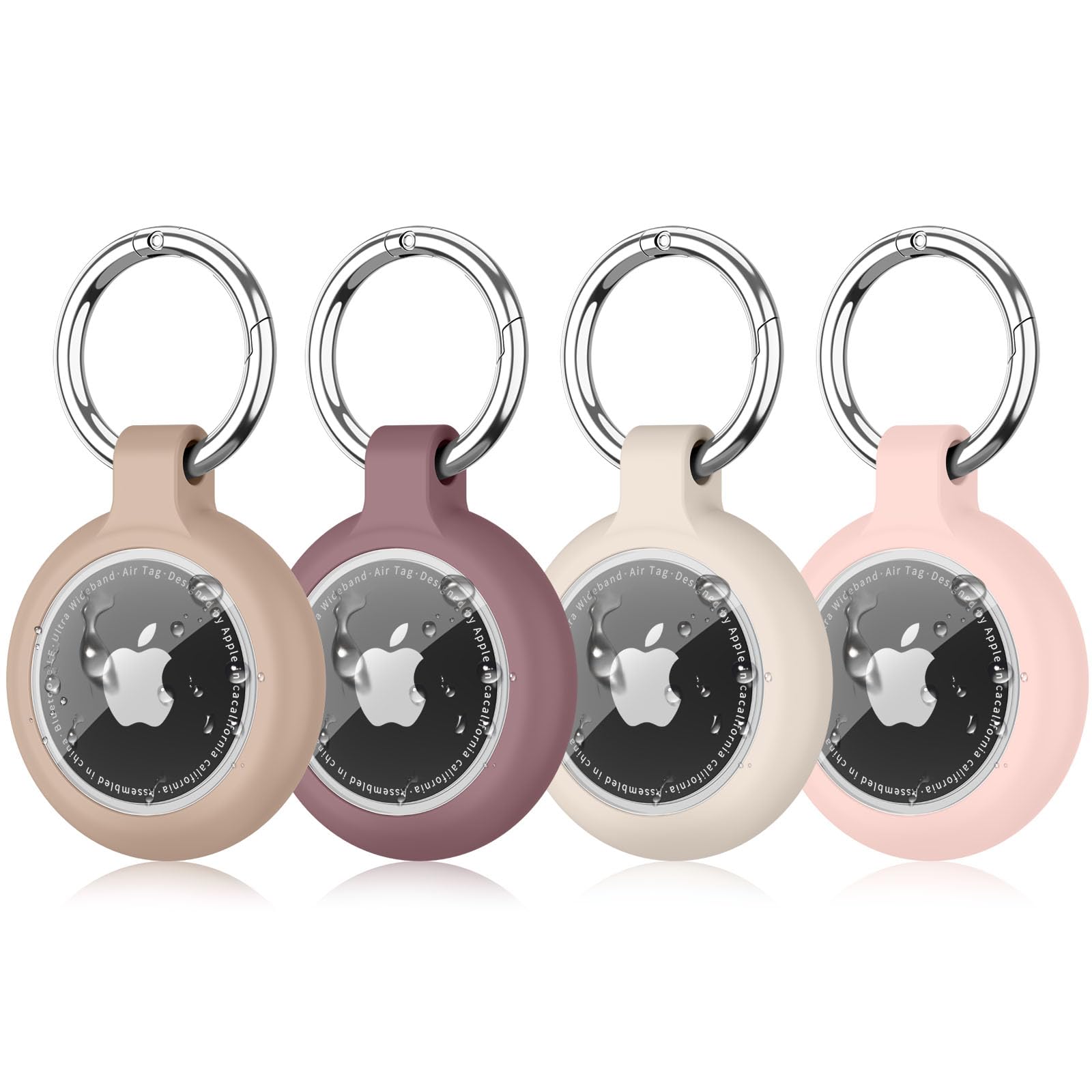 4 PCS AirTag Keychain, AirTag Holder Case for AirTag 2nd/1st Gen, Waterproof Ant