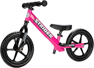 Strider 12 Sport, No Pedal Balance Bike for Kids Ages 1–4 Years, Pink | No-Pedal Balance Bike for Toddlers, Safety Pad, Adjustable Seat and Handlebars Lightweight Frame, Never-Flat Tires