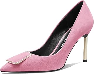 Castamere Women's Stiletto High Heel Closed Toe Pumps Slip-on Party Office Dress Cute Classic Shoes 8.5 cm Heels