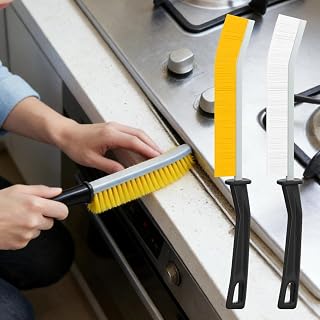 Set of 2 Crevice Cleaning Brush for Doors and Windows, Rail for Bathroom, Kitchen, Edge Corners, Narrow Groove Detail Brush, 9 Inch