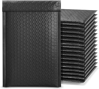 Self-Seal Bubble Mailers, Padded Envelopes, Padded Bubble Envelopes, Postal Wrap Envelope for Shipping, Mailing, Packaging (13 X 18CM) (Black-60pcs)