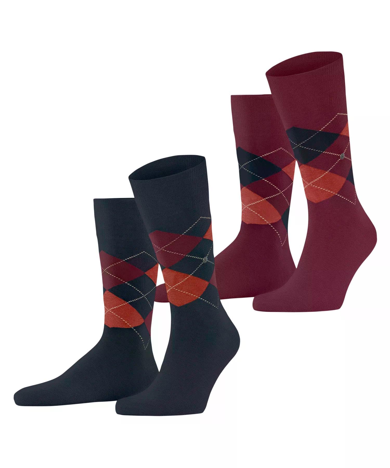 Burlington Men's Everyday Argyle Socks Opaque Cotton, Artificial Fibre