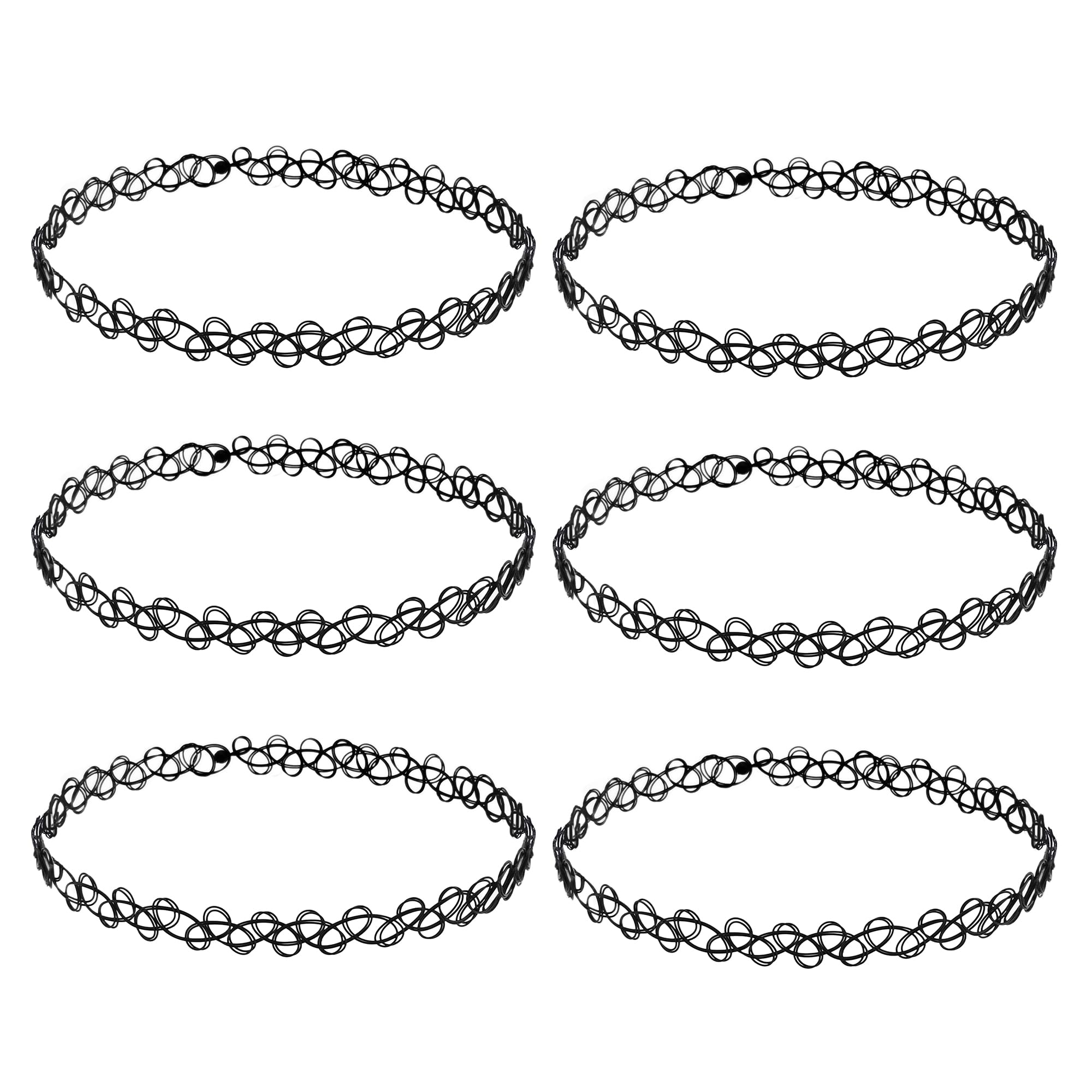 Qancekoo 6pcs 90s Chokers Necklace for Women, Stretchy Black Tattoo Choker | Com