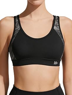 Yvette Women's Sports Bra, Strong Hold, Crossed Back