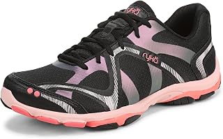 Ryka Women's Influence Cross Trainer | Dance fitness shoe, Arch support, Breathable mesh, Lace-up front, Soft cushioning, Padded heel, Pivot point, Rubber sole