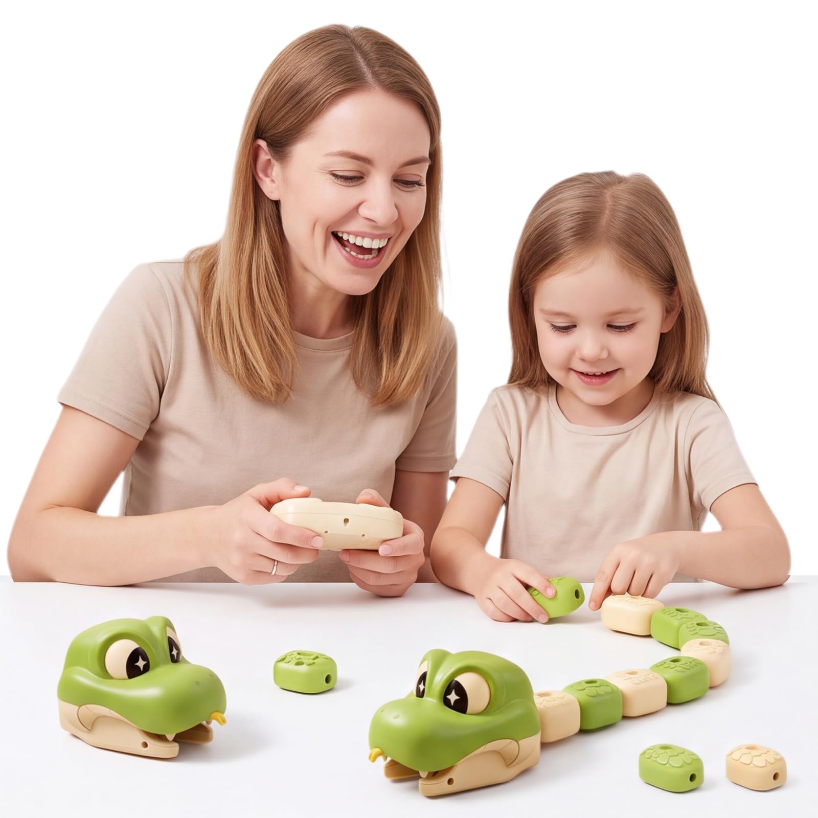 RC Snake Game Magnetic Blocks Toy LED Sound Two Player | Interactive Family Comp