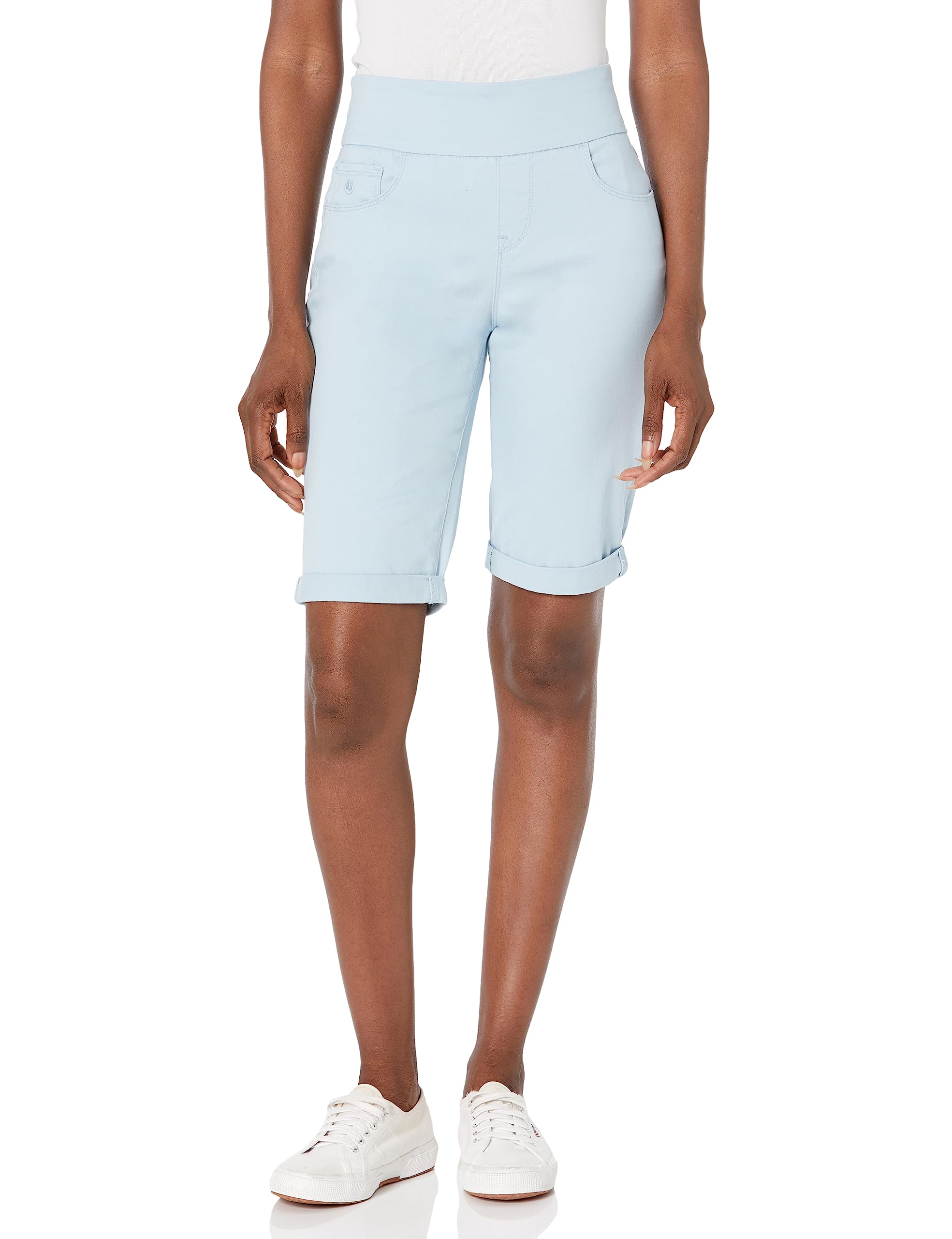 Gloria Vanderbilt Women's Amanda Pull On Bermuda Short, Pale Sky, 6 Regular