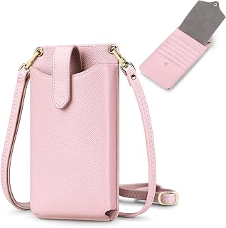 RONSIN Small Crossbody Cell Phone Purse for Women Vegan Leather Crossbody Phone Bag with RFID Card Slots Adjustable Strap