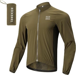 ROCKBROS Men’s Cycling Jacket Windbreaker Lightweight Breathable Bicycle Tops Reflective Outdoor Sports Jacket Windproof Men’s Running Mountain Hiking Coat M-4XL