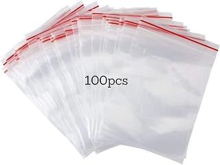 Pakico 100 Small Bags Zip 6 x 8 cm Plastic Food Bags | Plastic Bags Ziplock Bags Resealable Sealing Bags Biscuit Bags Ziplock Bags Organisation Thick Durable