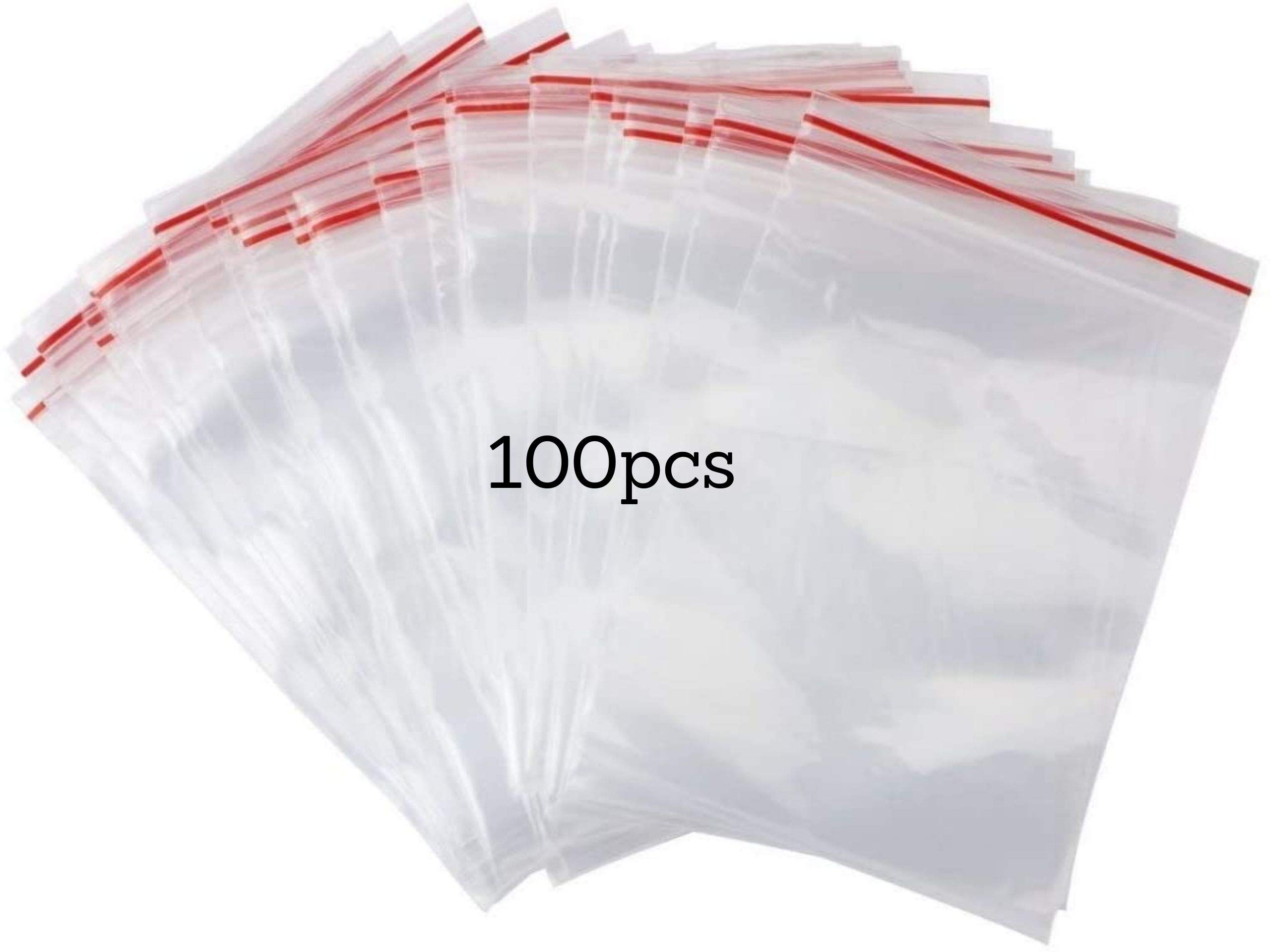 Pakico 100 Small Bags Zip 6 x 8 cm Plastic Food Bags | Plastic Bags Ziplock Bags