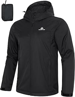 Pioneer Camp Men's Waterproof Jacket with Hood - Sports Waterproof Cycling Jacket with Windproof Protection