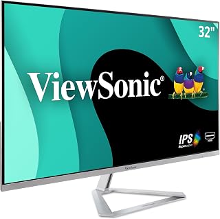 ViewSonic VX3276-MHD 32 Inch 1080p Widescreen IPS Monitor, HDMI, PC Display | Ultra-Thin Bezels, Screen Split Capability, DisplayPort, Entertainment, Office Work, Multitasking Desk View, Laptop Daily Use