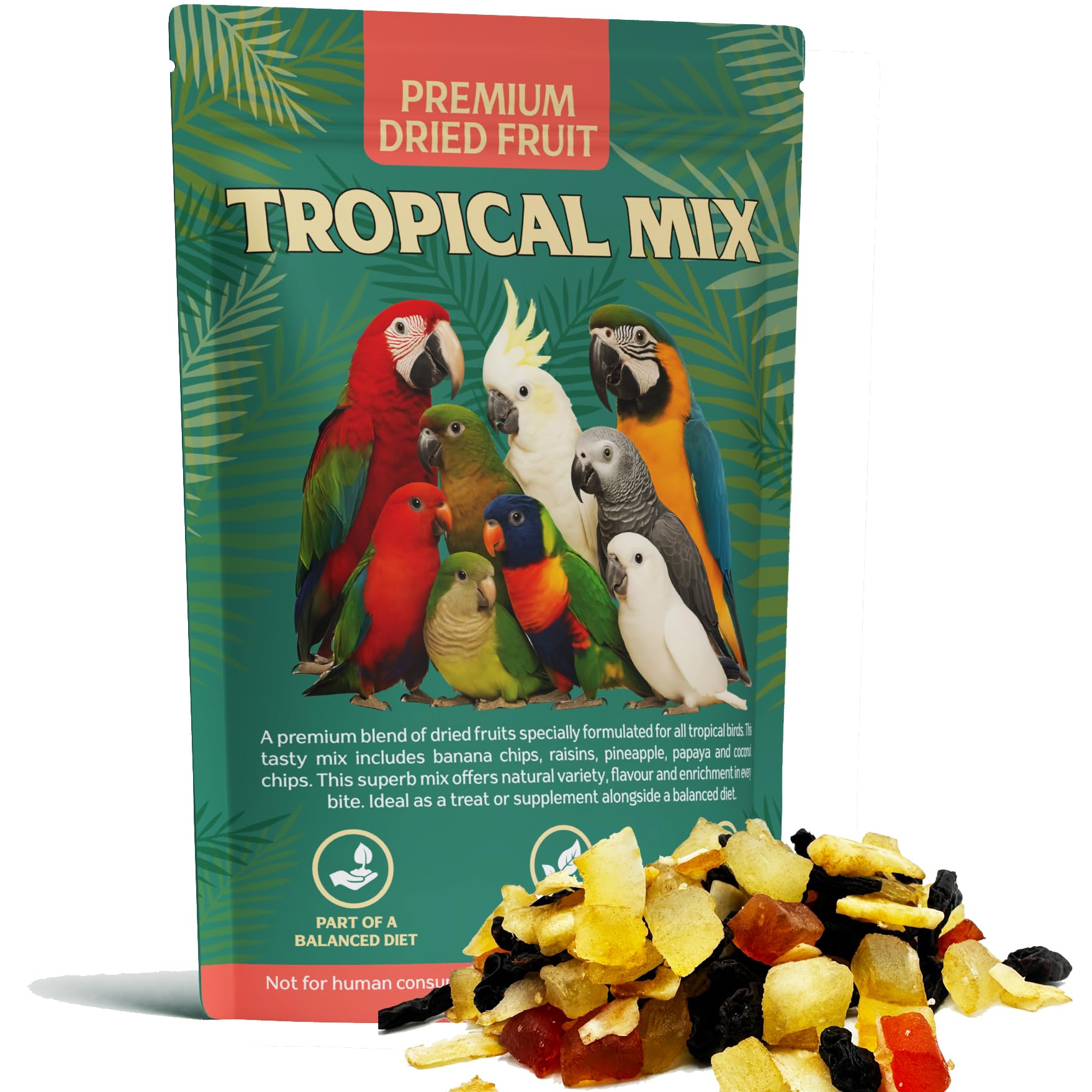 Premium Dried Fruit Cocktail Treat Snack For Birds Parrots In Air Tight Resealab