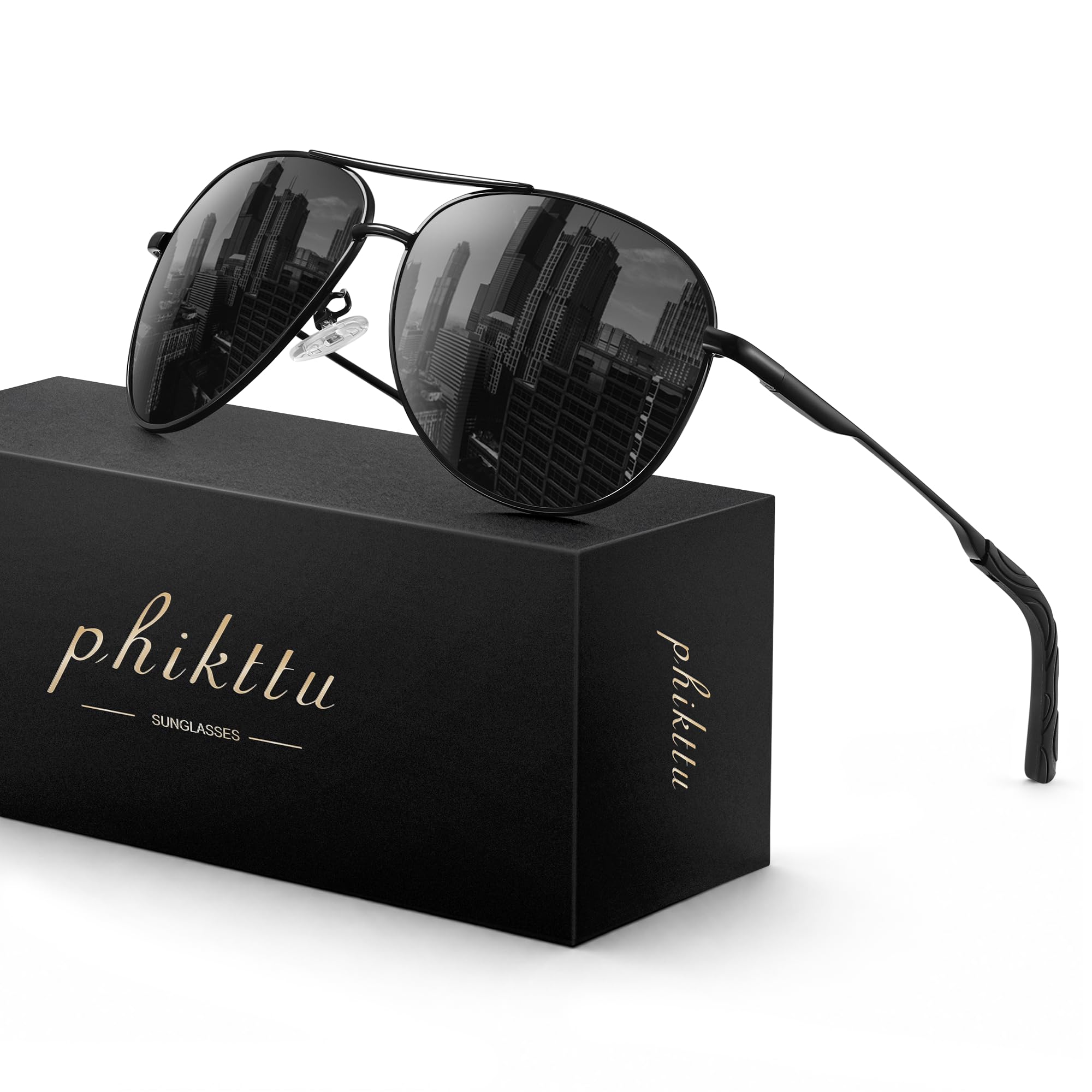 phikttu Sunglasses Men Polarized Aviator Sunglasses for Men and Women | Hallowee