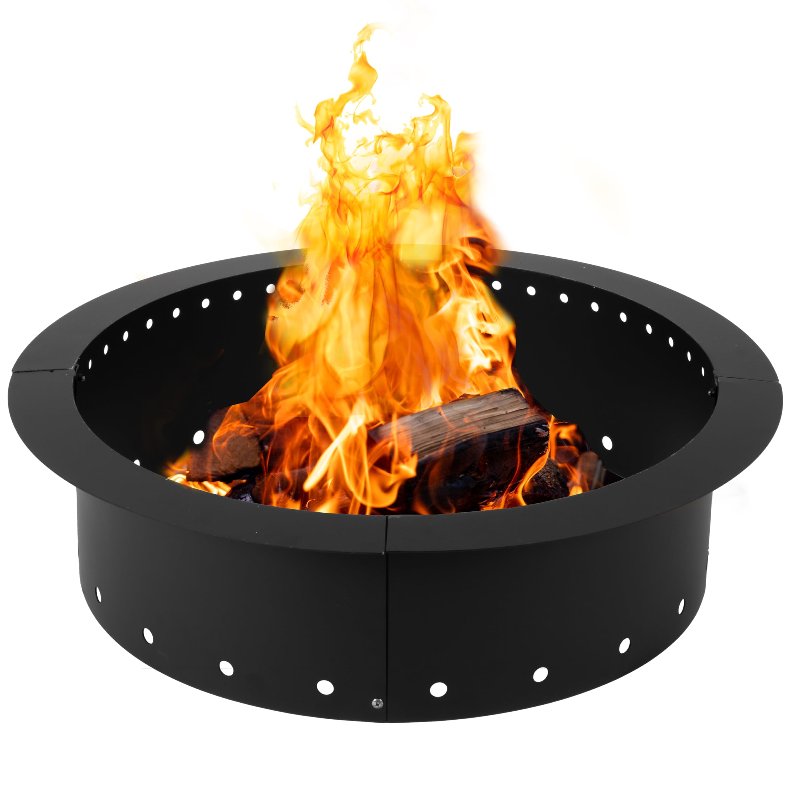 Iron Forge Tools Smokeless Fire Pit Ring Outdoor Insert 36 Inch Round Steel | he