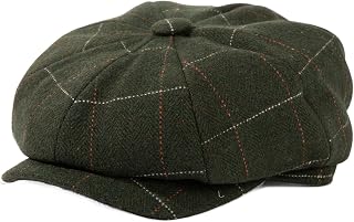 TOP-EX L/XL/XXL Mens Merino Wool Flat Cap 8 Panel Peaky Chevron Tweed Retro Gatsby Cap
